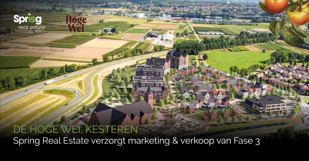 Spring Real Estate verzorgt marketing en verkoop van Fase 3 binnen gebiedsontwikkeling De Hoge Wei in Kesteren